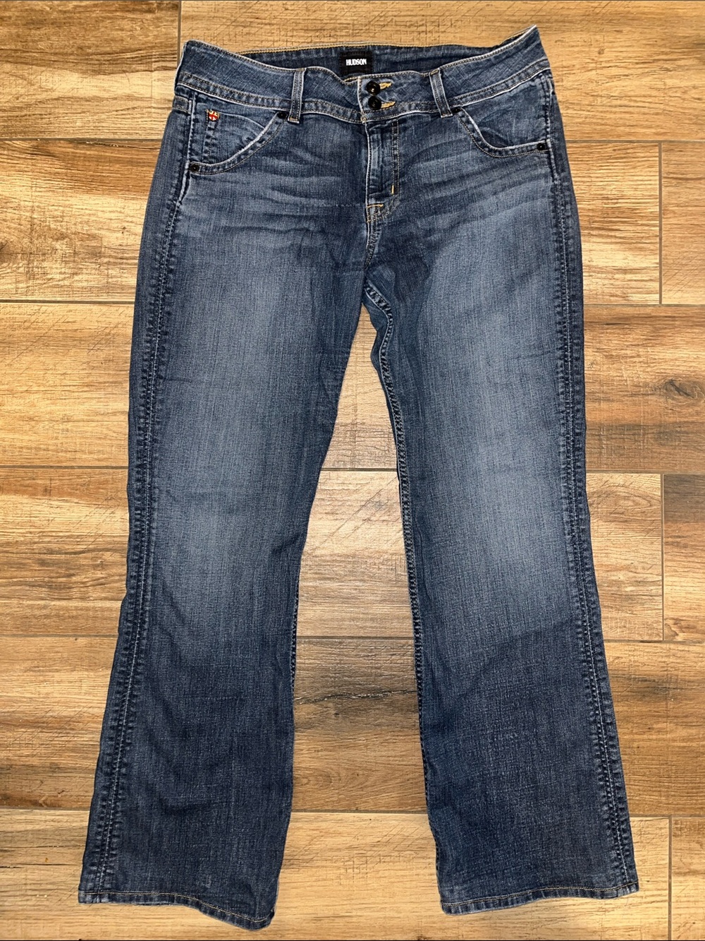 Hudson Signature Midrise Jeans Women's Dark Blue Bootcut Denim